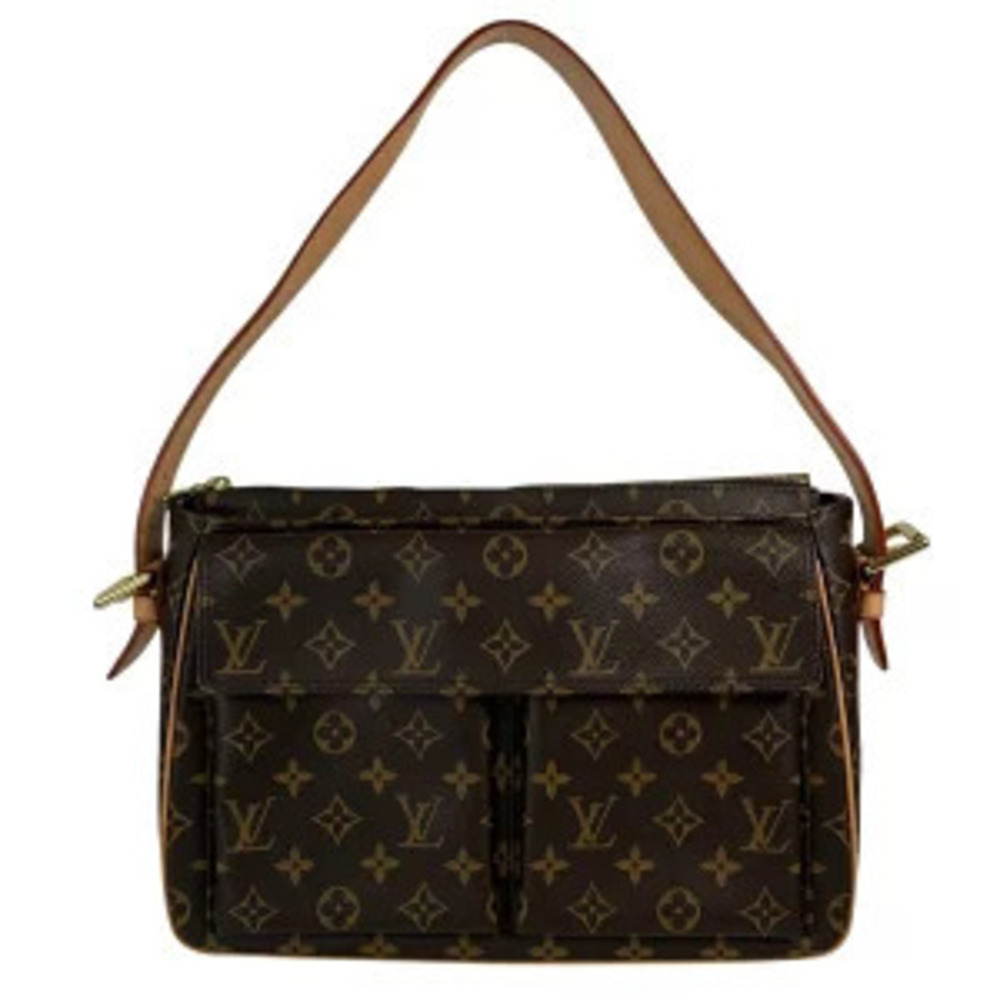 Louis Vuitton Vivacite Monogram Canvas Shoulder Bag Brown